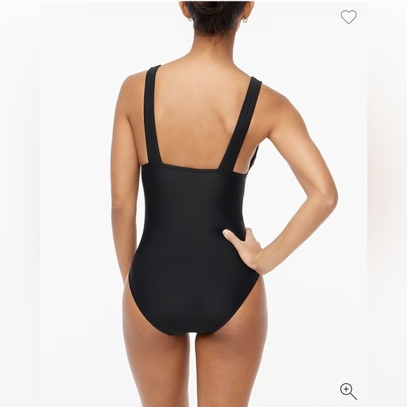 NEW J.Crew Factory Black Classic Chic V-Neck Ruched One-Piece Swimsuit Size L - Picture 7 of 16